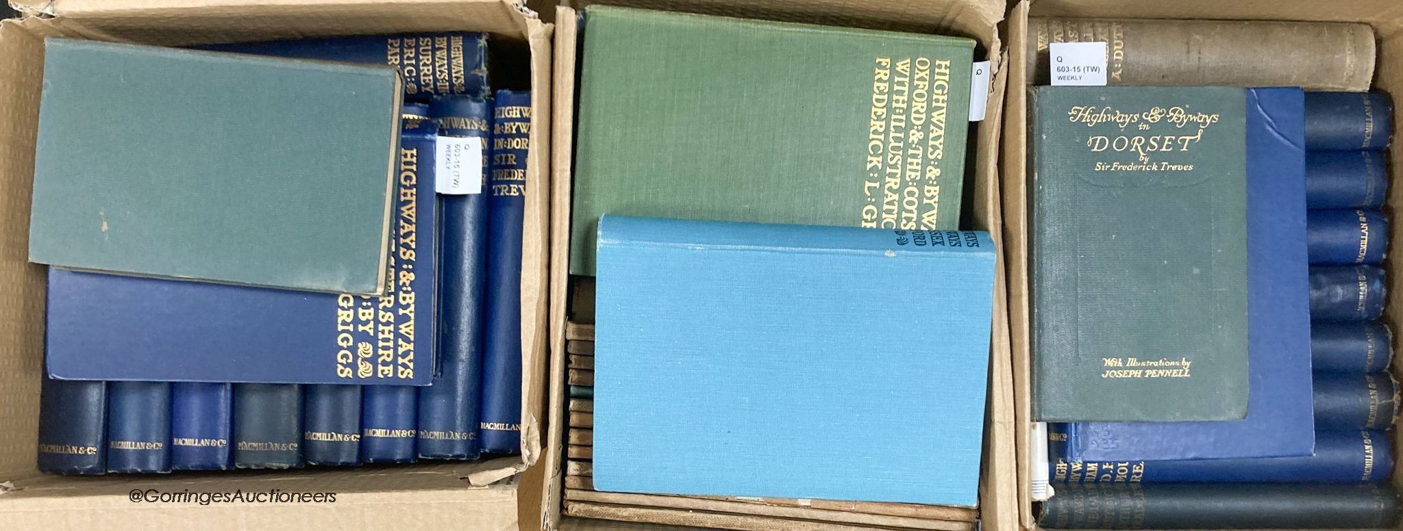Macmillan & Co 'Highways & Byways' collection, 29 vols (including 20 in gilt-tooled blue cloth) and a quantity of other topographical publications
